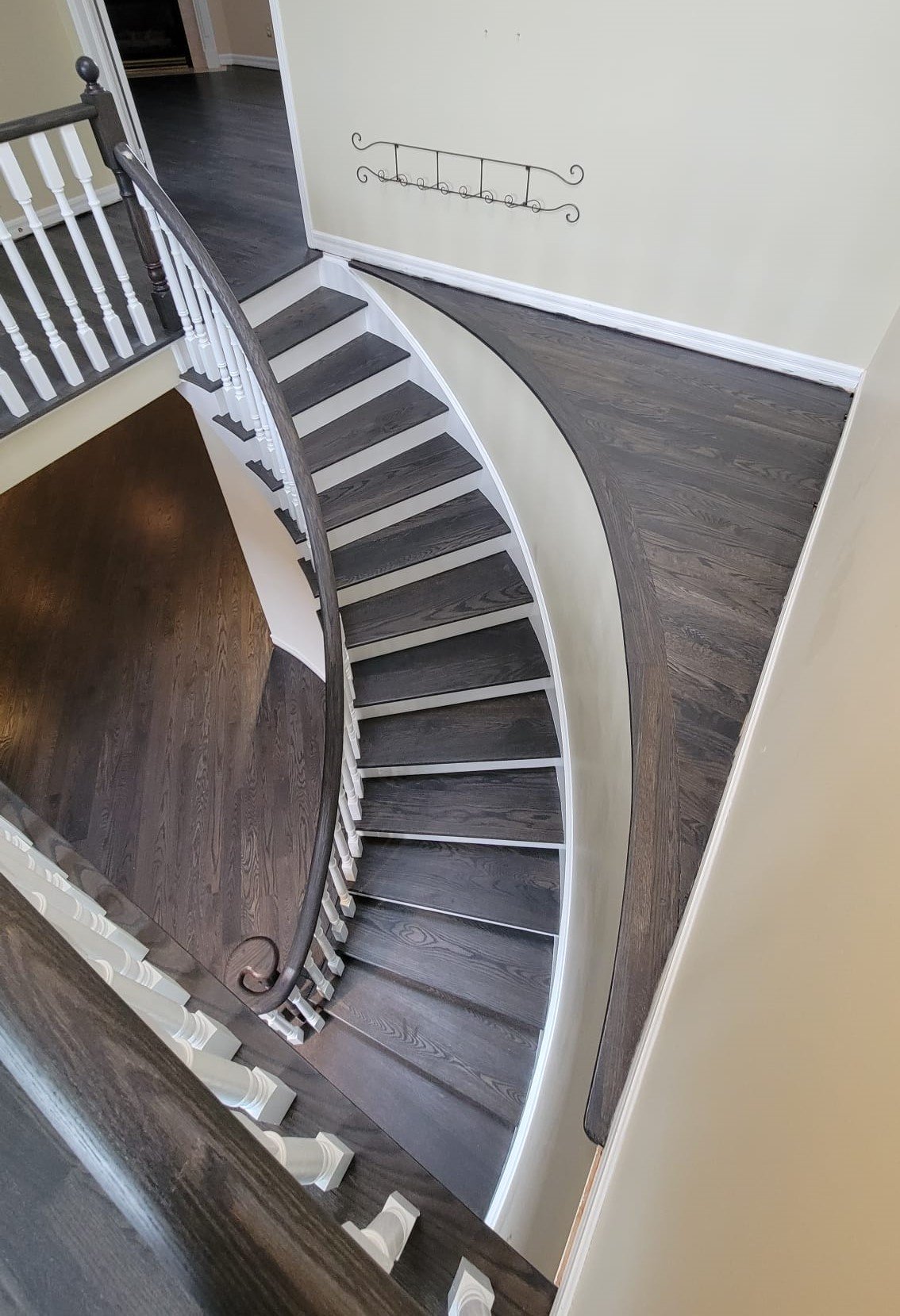 Curved Red Staircase After